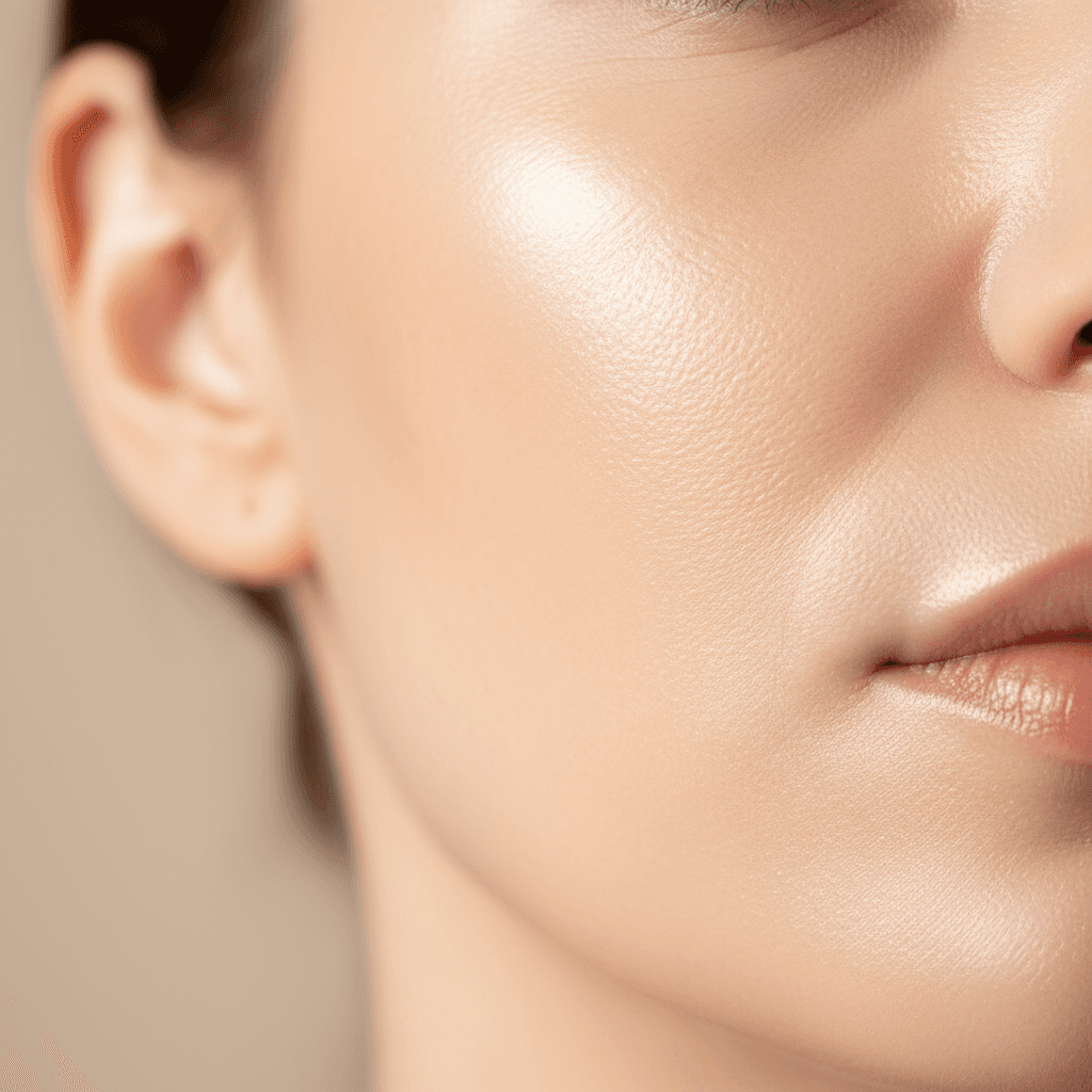 Radiant, treated skin showing aesthetic treatment results