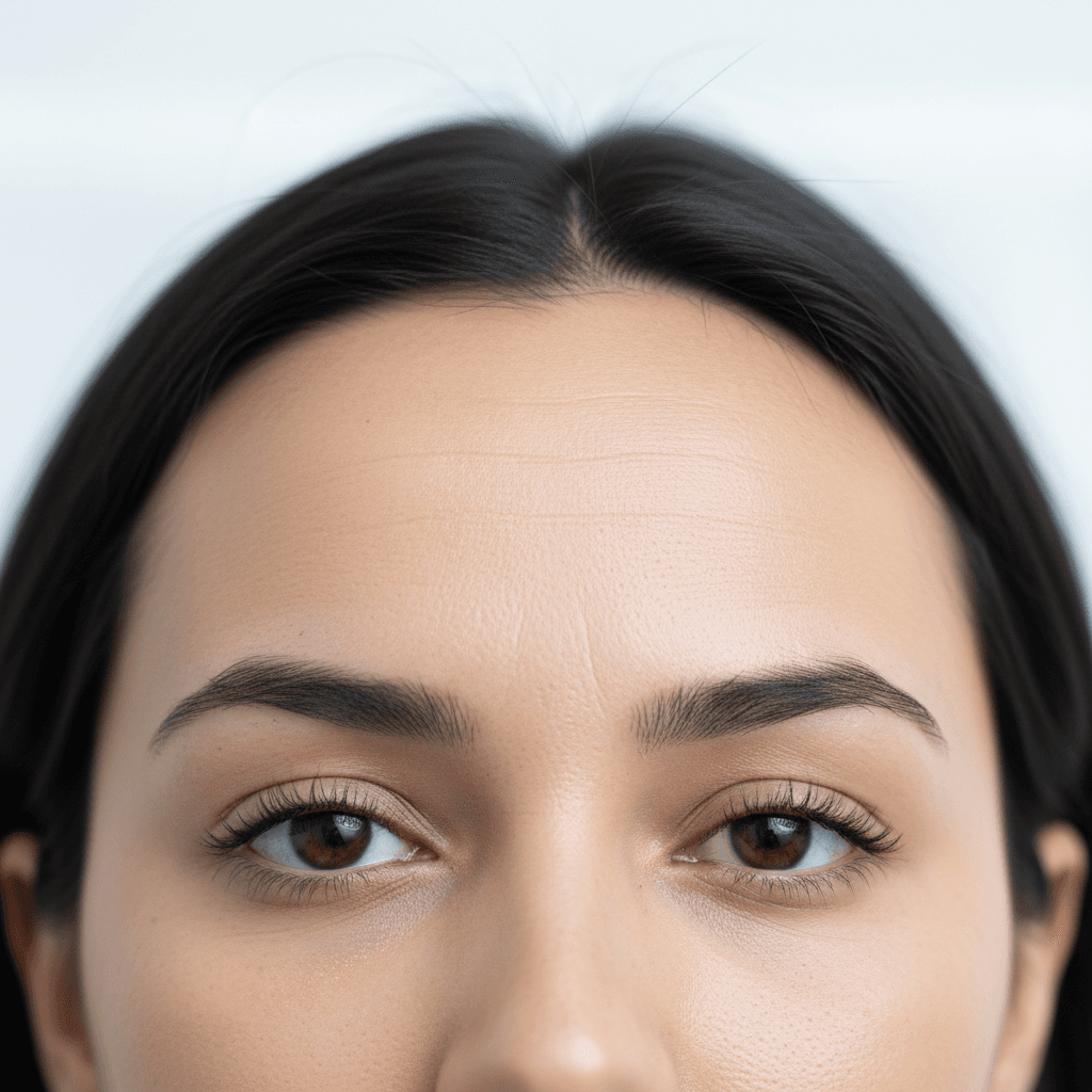 Before botox treatment forehead lines