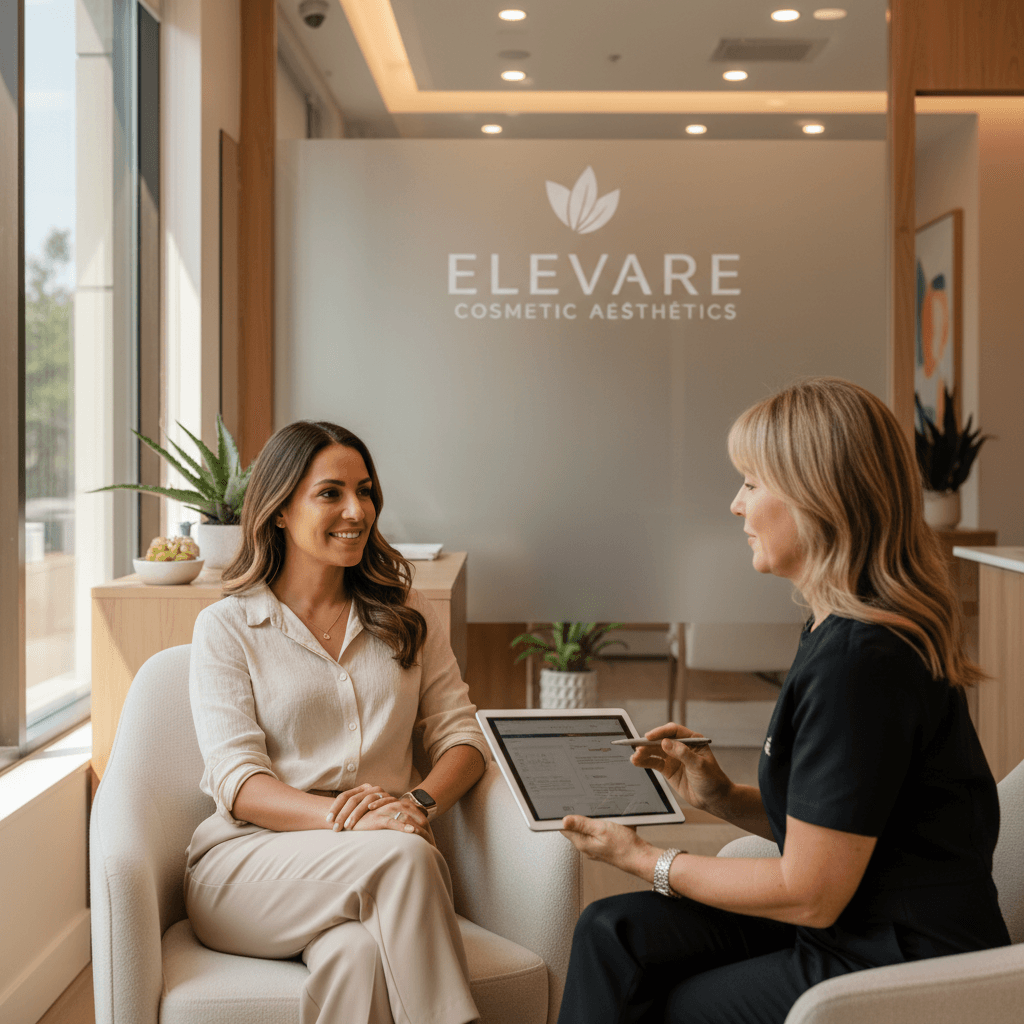 Patient consultation at aesthetic clinic
